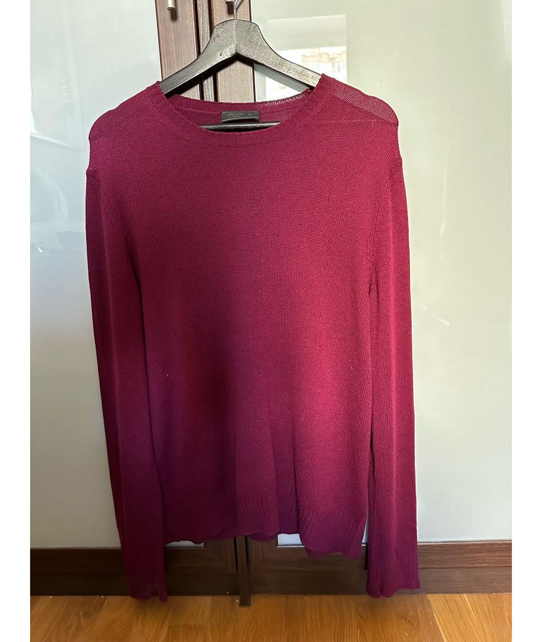 PRADA Бордовый кашемировый джемпер / свитер, фото 9
