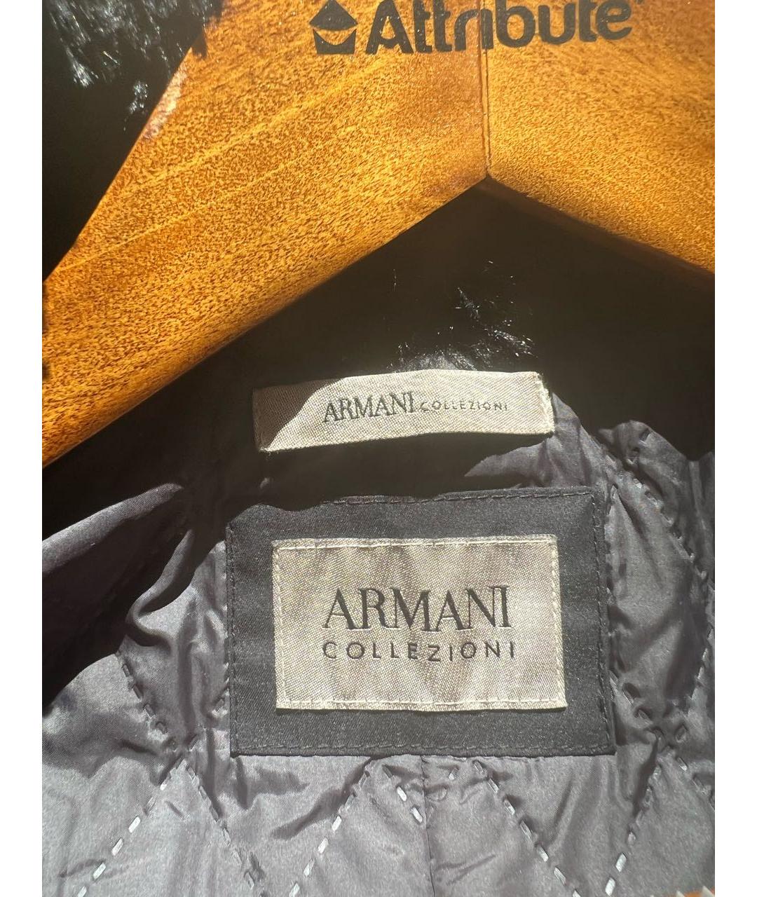 ARMANI COLLEZIONI Антрацитовая полиэстеровая куртка, фото 5