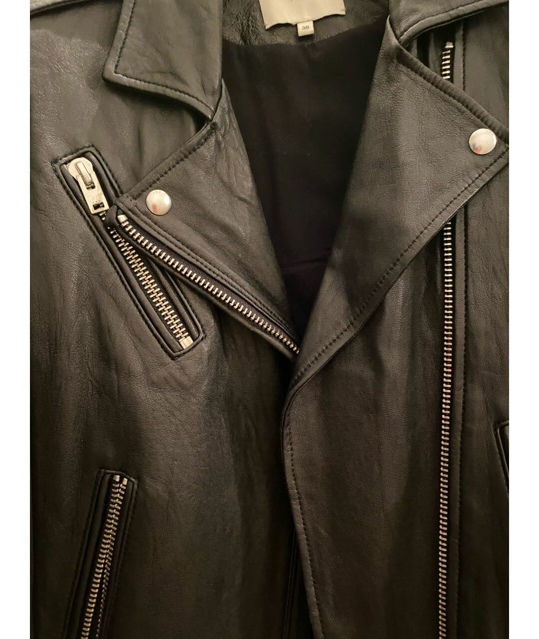 IRO Черная кожаная куртка, фото 5
