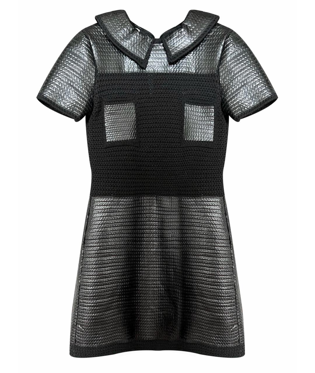 PRADA Черное шерстяное коктейльное платье, фото 1