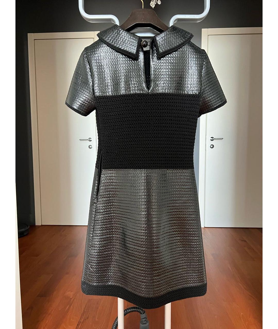 PRADA Черное шерстяное коктейльное платье, фото 2