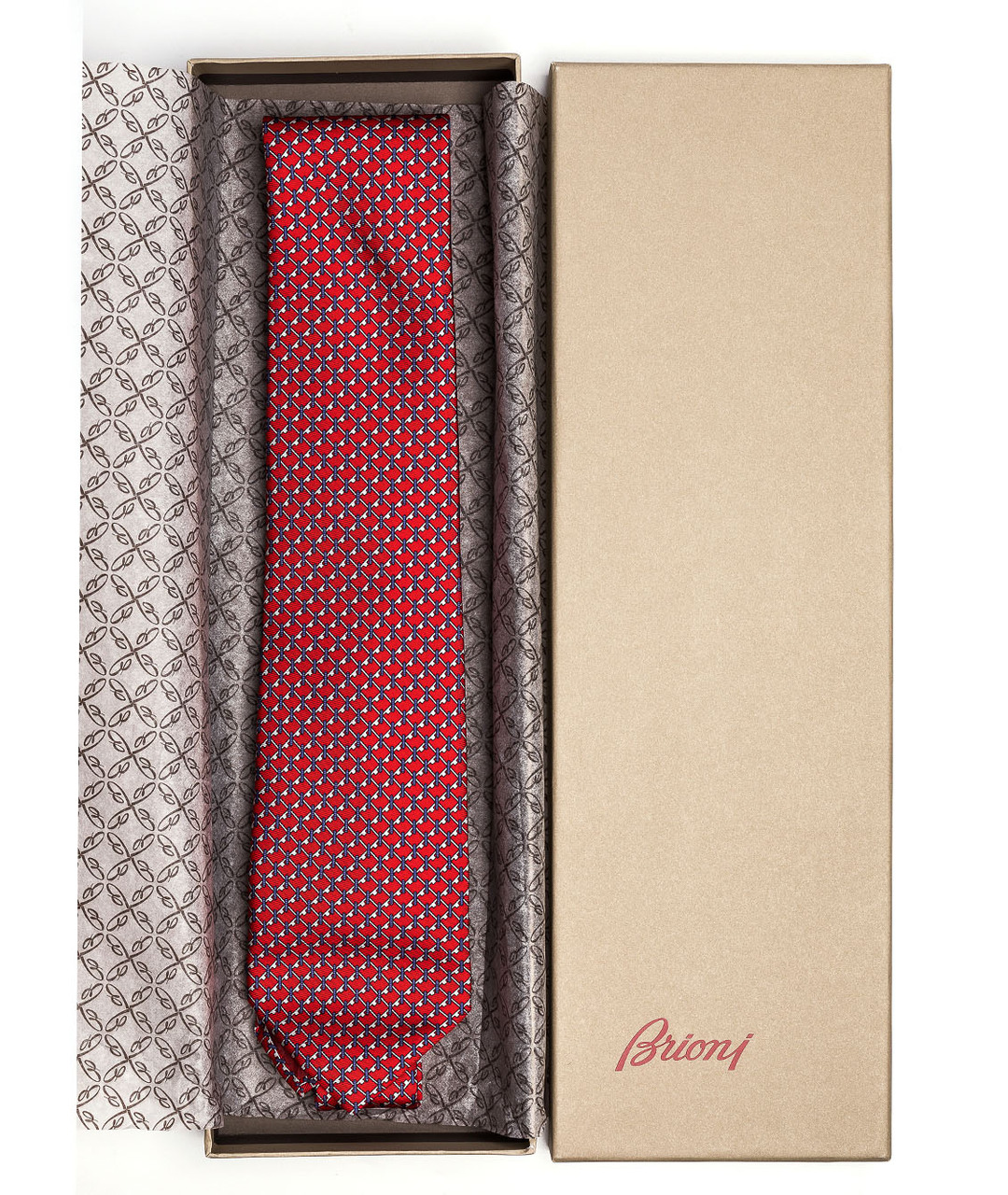 BRIONI Красный шелковый галстук, фото 2