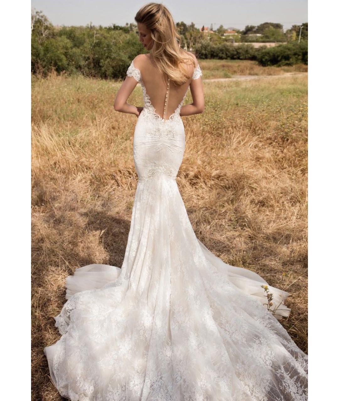 GALIA LAHAV Белое кружевное свадебное платье, фото 6