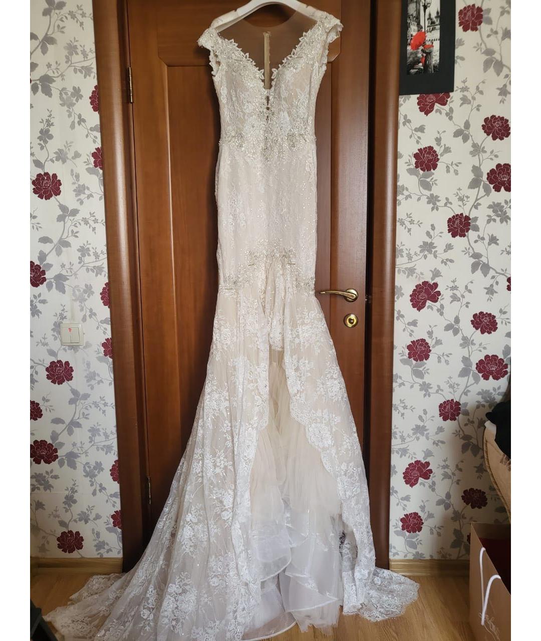 GALIA LAHAV Белое кружевное свадебное платье, фото 3
