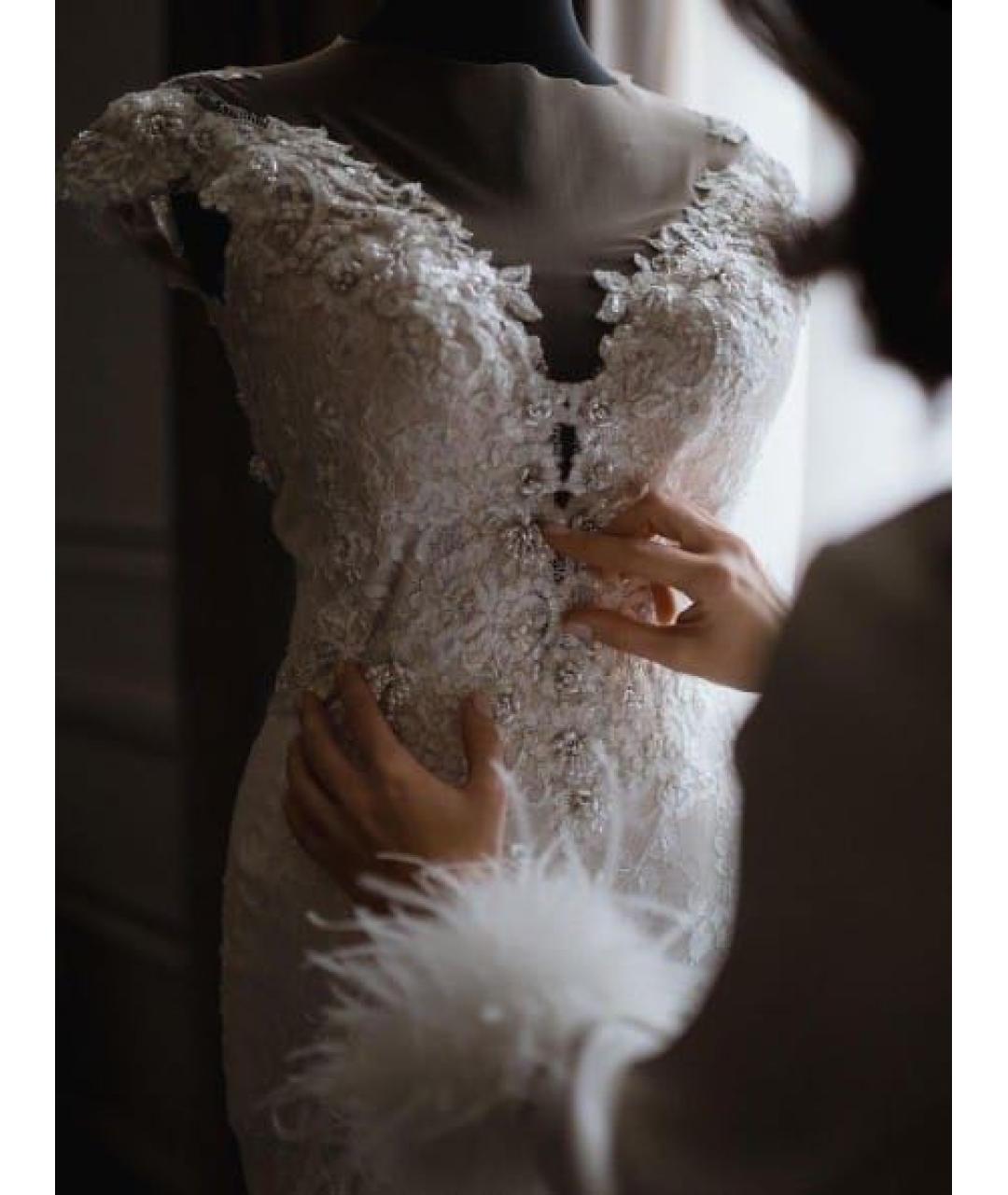 GALIA LAHAV Белое кружевное свадебное платье, фото 4