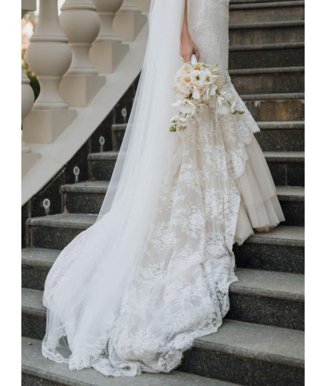 GALIA LAHAV Белое кружевное свадебное платье, фото 7