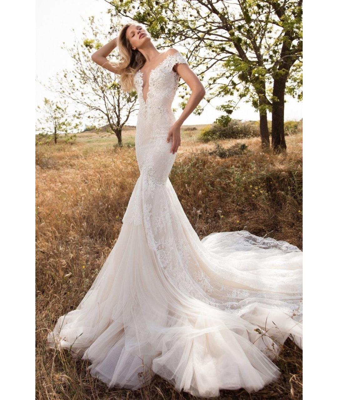 GALIA LAHAV Белое кружевное свадебное платье, фото 9