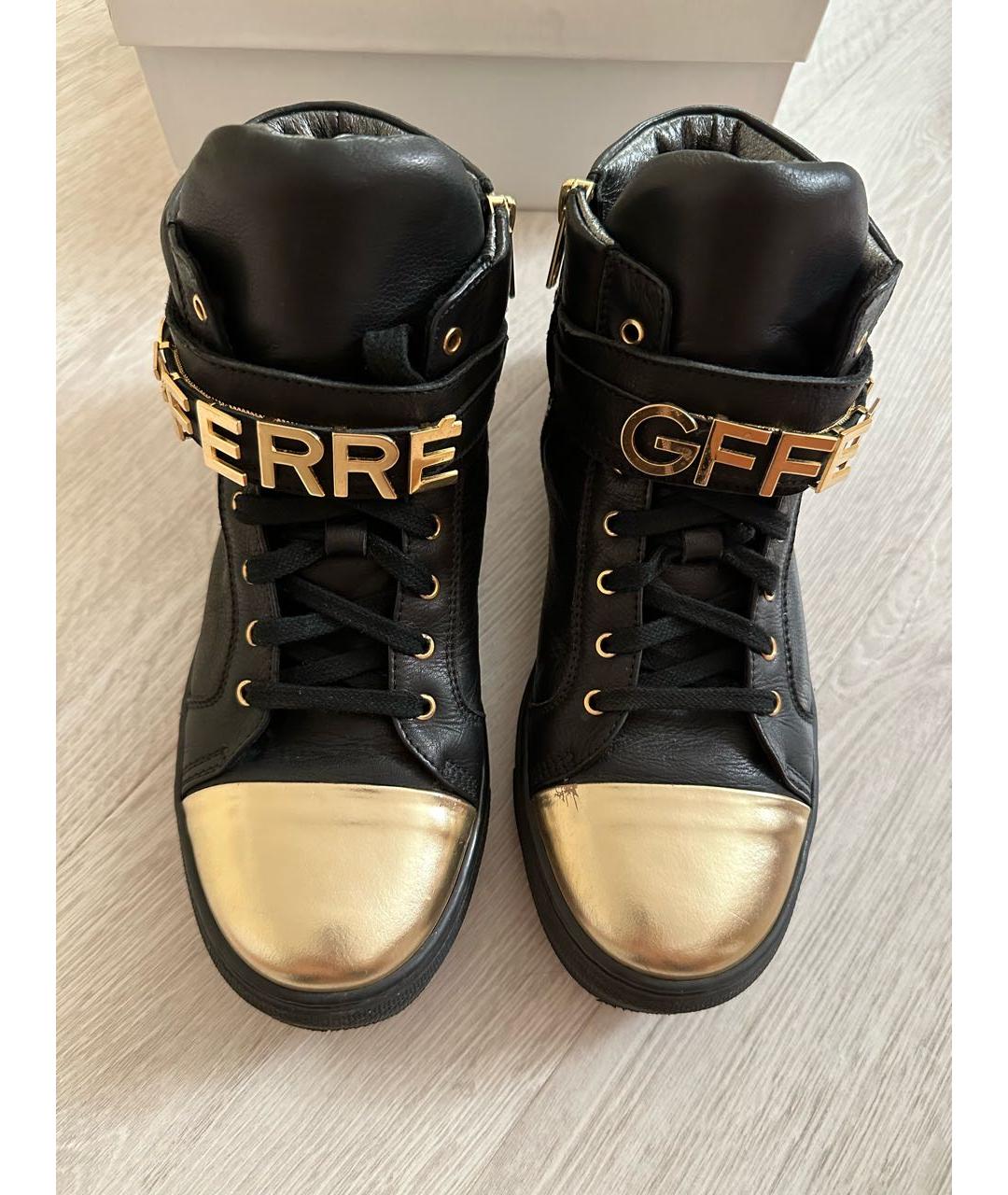 GIANFRANCO FERRE Черные кожаные ботинки, фото 2