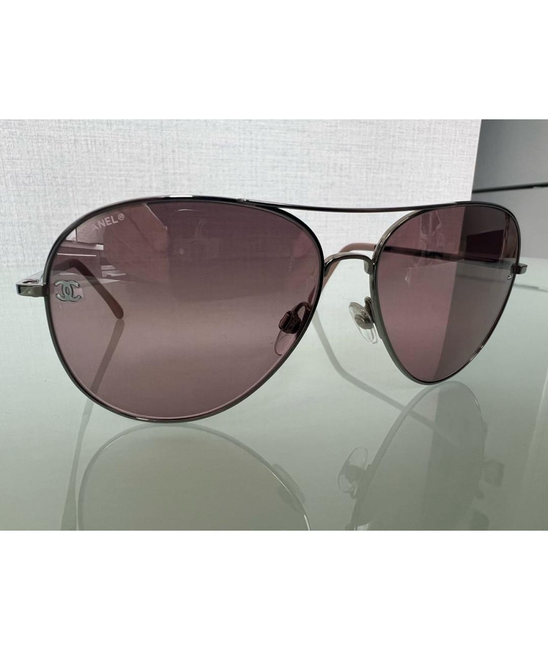 CHANEL PRE-OWNED Розовые металлические солнцезащитные очки, фото 6