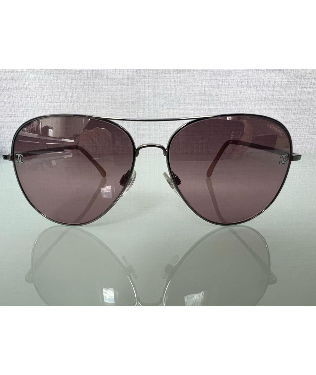 CHANEL PRE-OWNED Розовые металлические солнцезащитные очки, фото 9