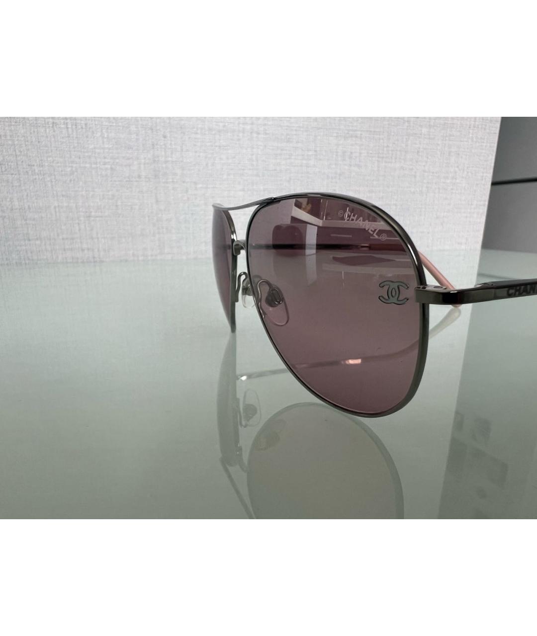 CHANEL PRE-OWNED Розовые металлические солнцезащитные очки, фото 2