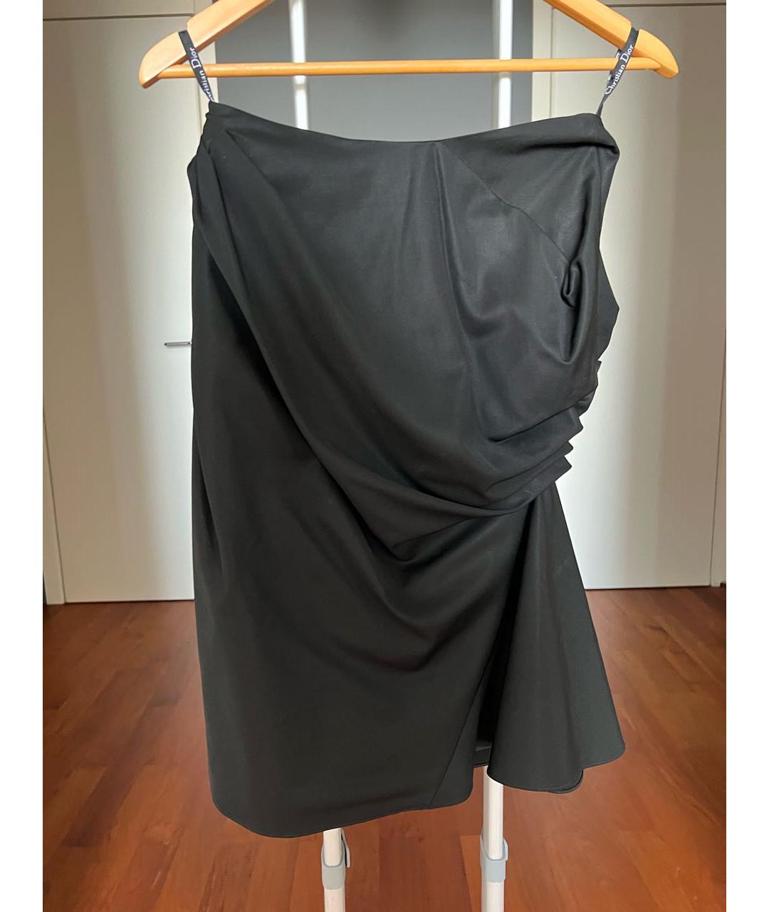 CHRISTIAN DIOR PRE-OWNED Черная шерстяная юбка миди, фото 2