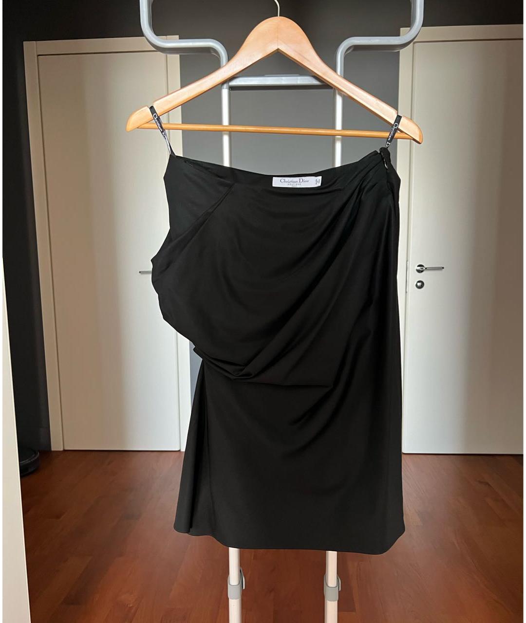 CHRISTIAN DIOR PRE-OWNED Черная шерстяная юбка миди, фото 5