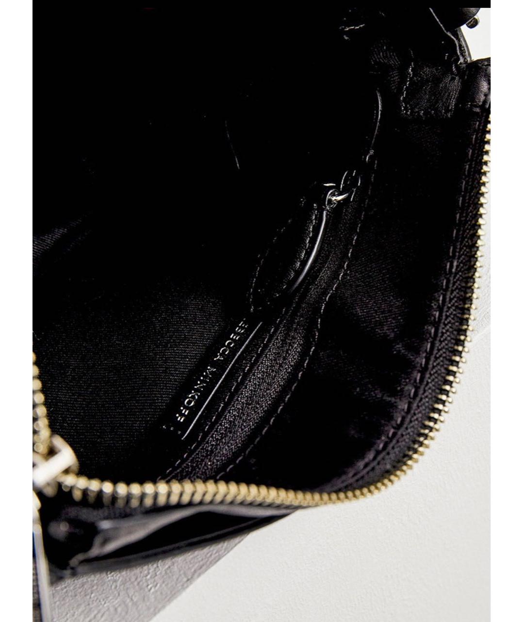 REBECCA MINKOFF Черная кожаная сумка через плечо, фото 4