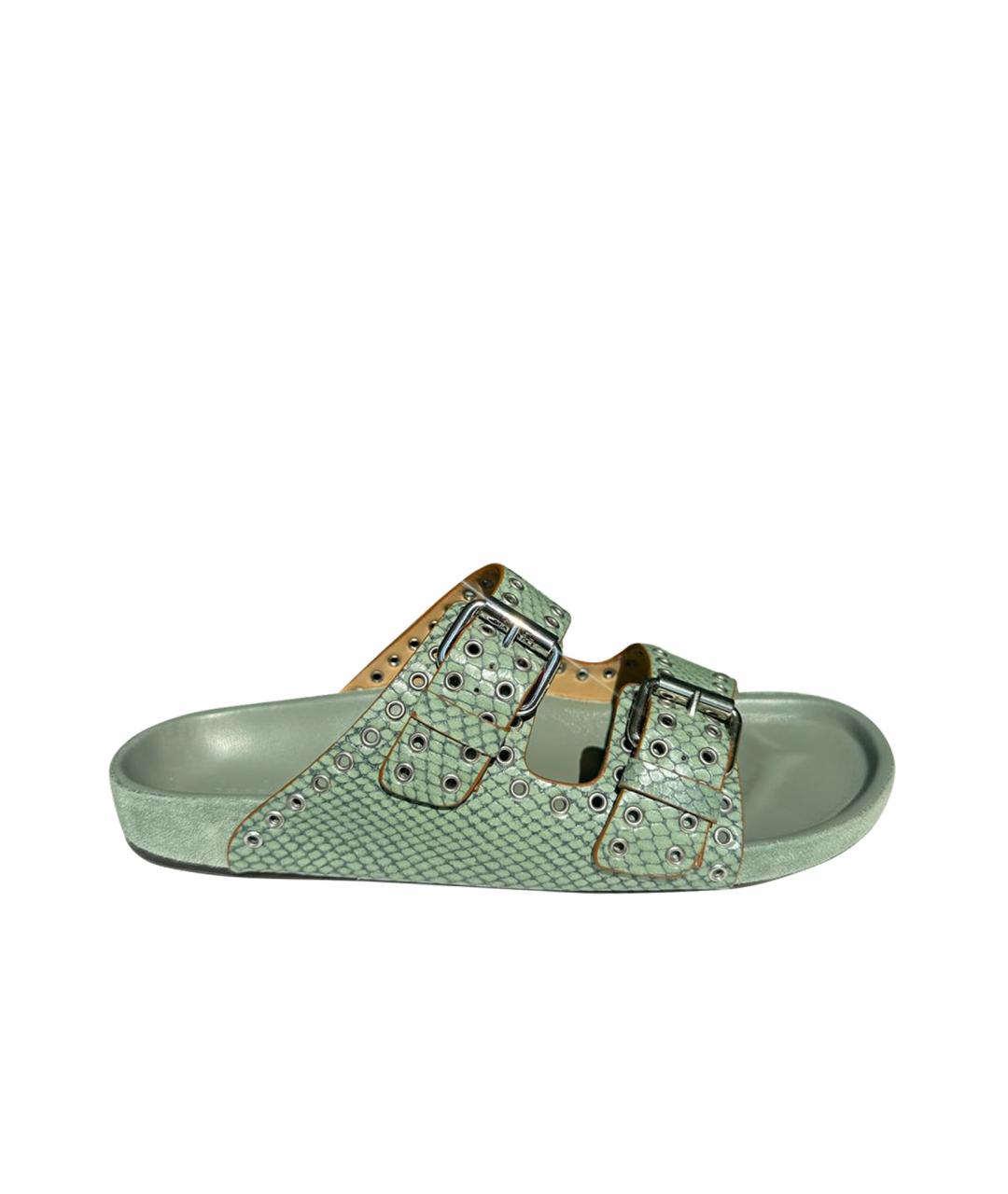 ISABEL MARANT Зеленые кожаные сандалии, фото 1