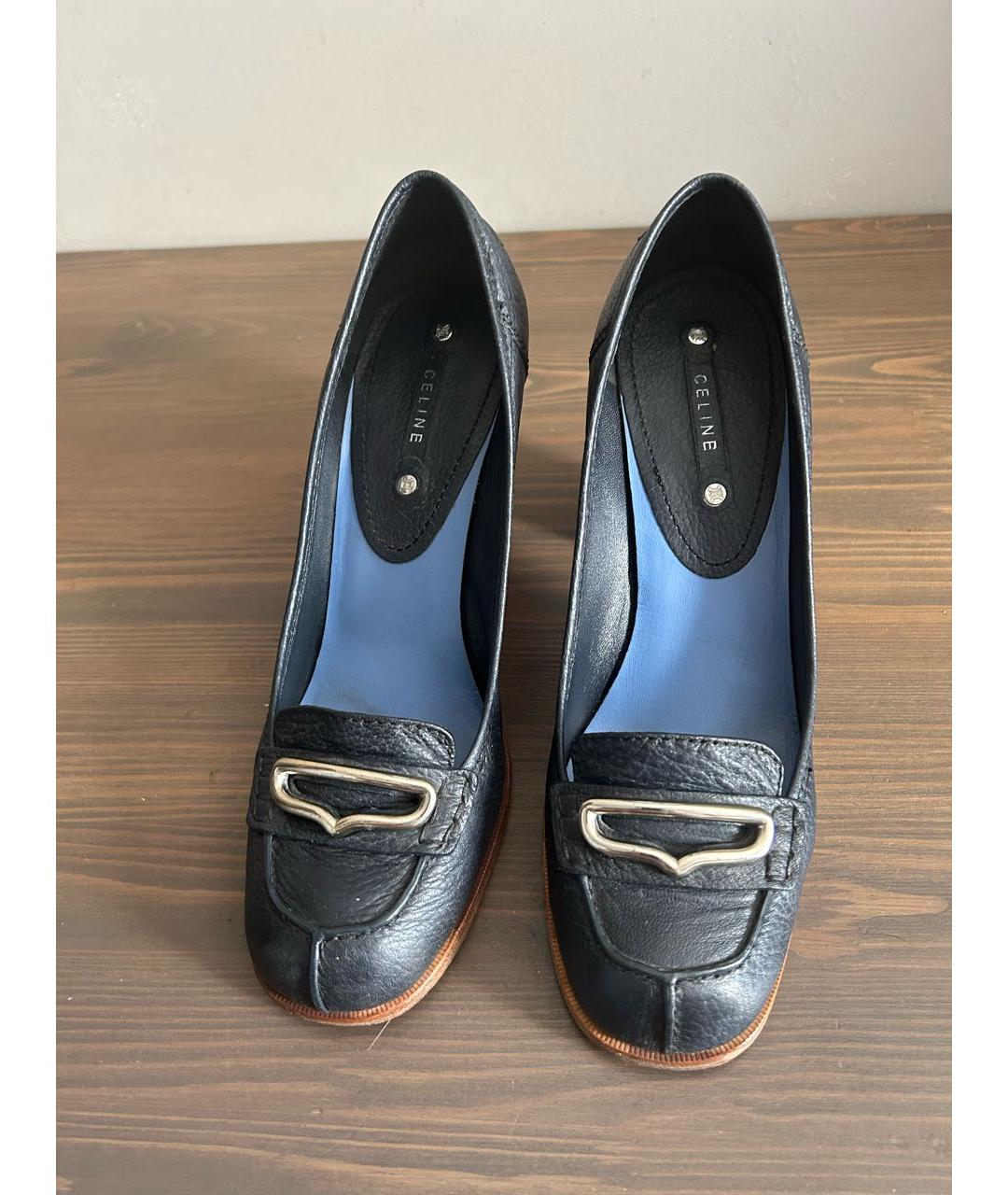 CELINE PRE-OWNED Темно-синие кожаные туфли, фото 2