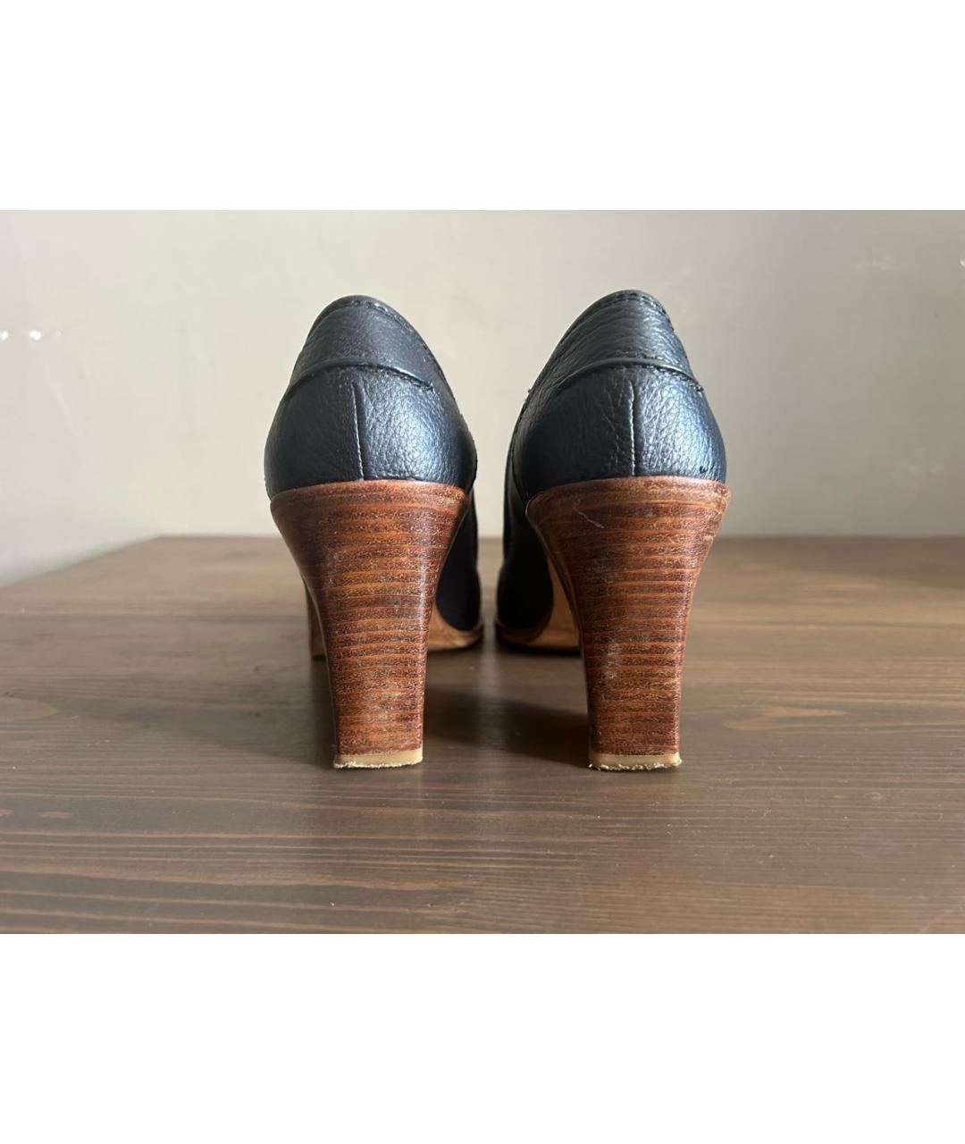 CELINE PRE-OWNED Темно-синие кожаные туфли, фото 4