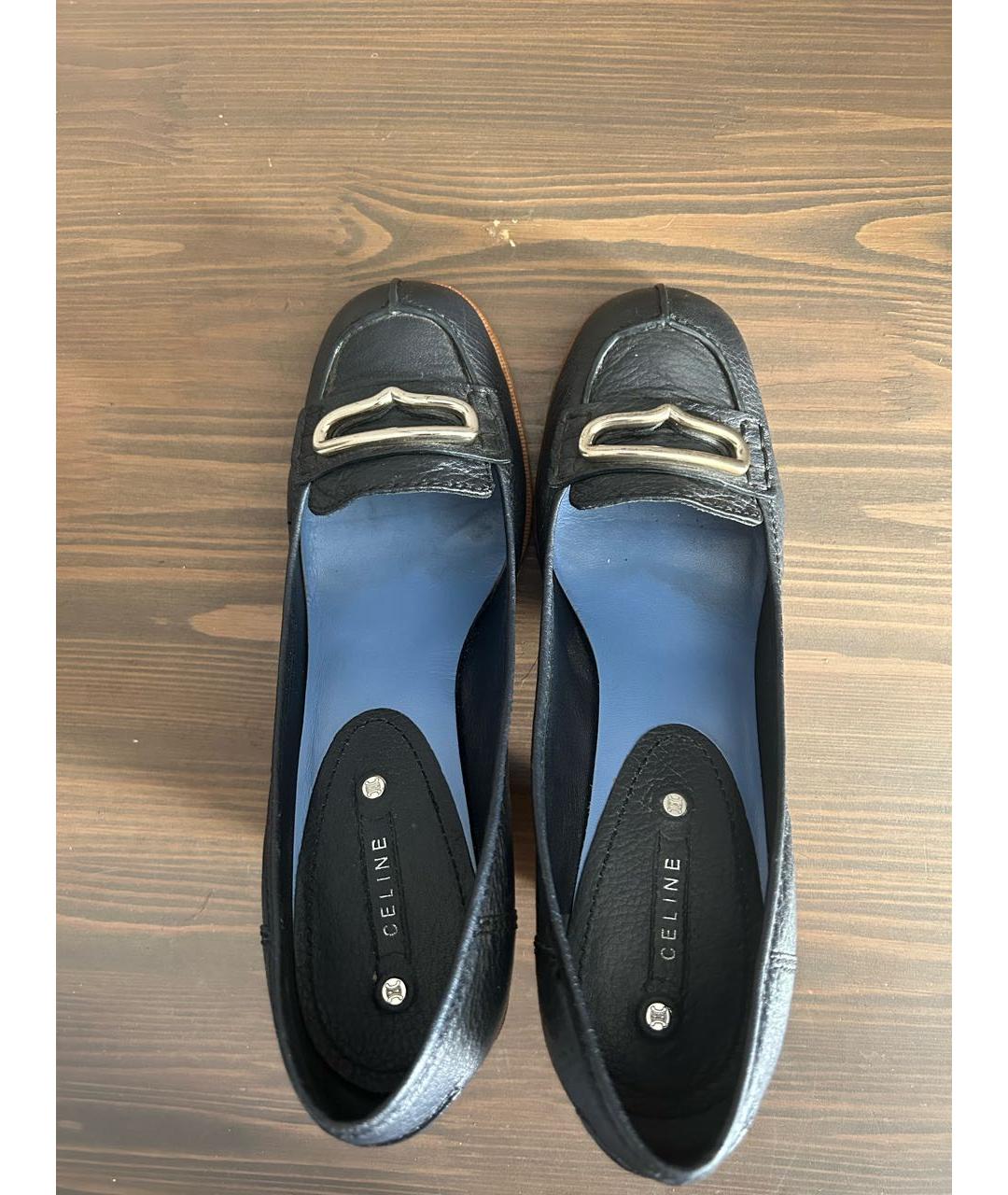 CELINE PRE-OWNED Темно-синие кожаные туфли, фото 3