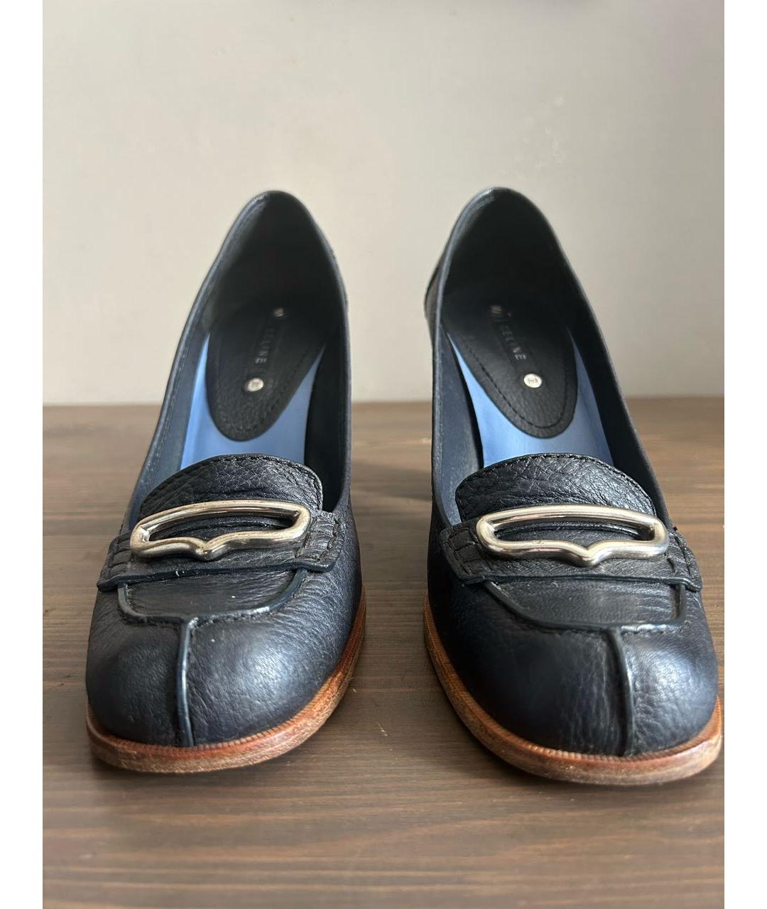 CELINE PRE-OWNED Темно-синие кожаные туфли, фото 5