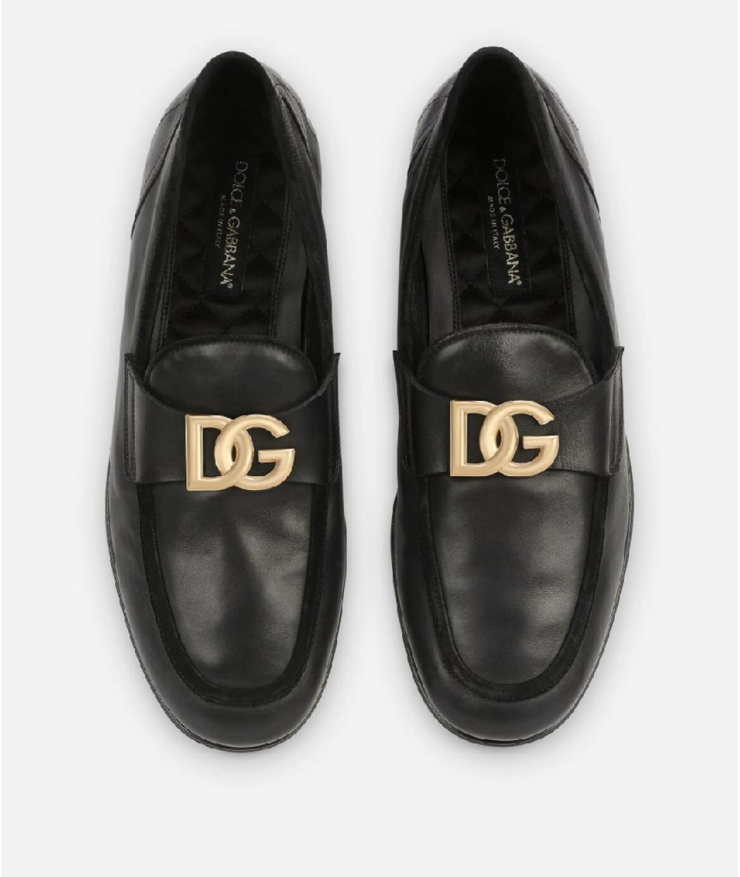 DOLCE&GABBANA Черные кожаные лоферы, фото 3