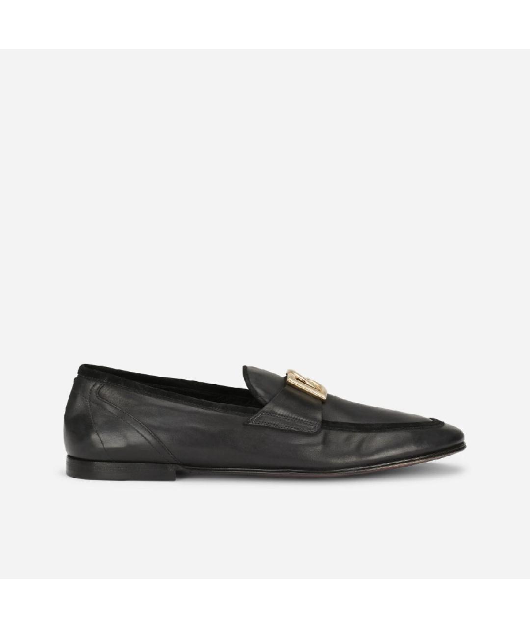 DOLCE&GABBANA Черные кожаные лоферы, фото 4