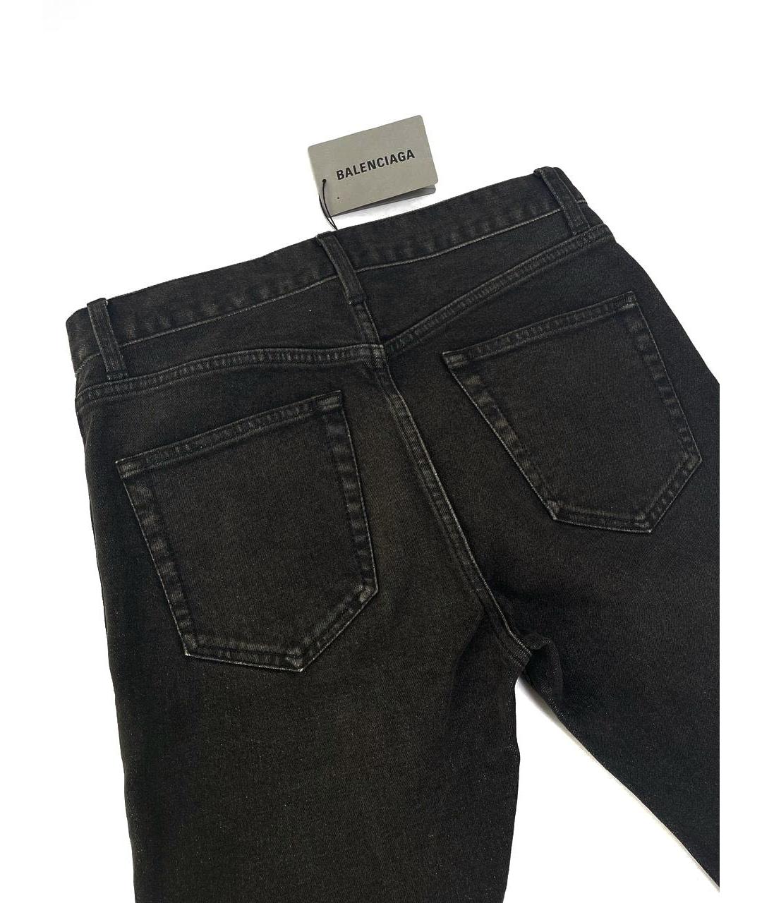 BALENCIAGA Черные хлопко-эластановые джинсы слим, фото 4