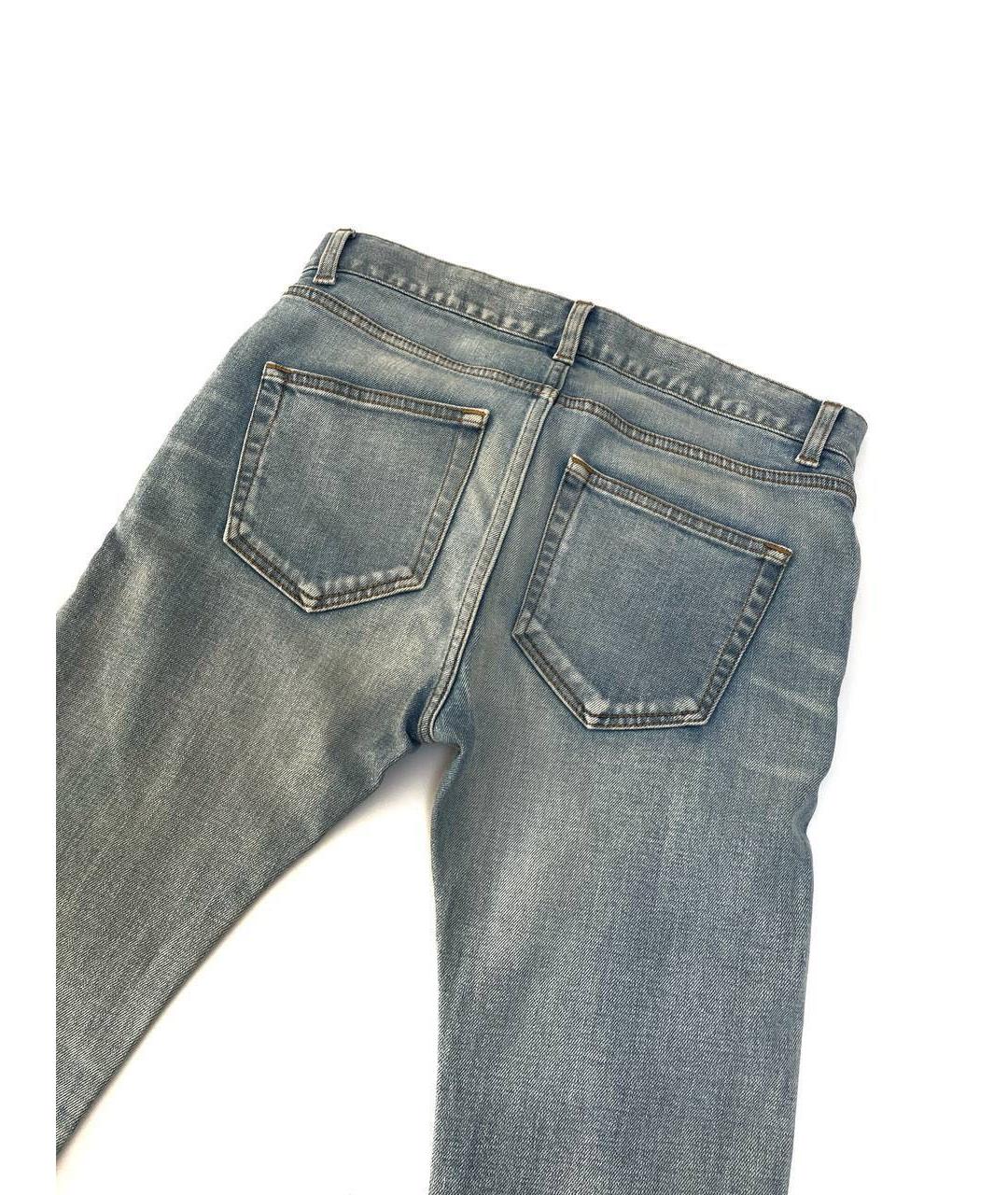 BALENCIAGA Синие хлопко-эластановые джинсы слим, фото 3