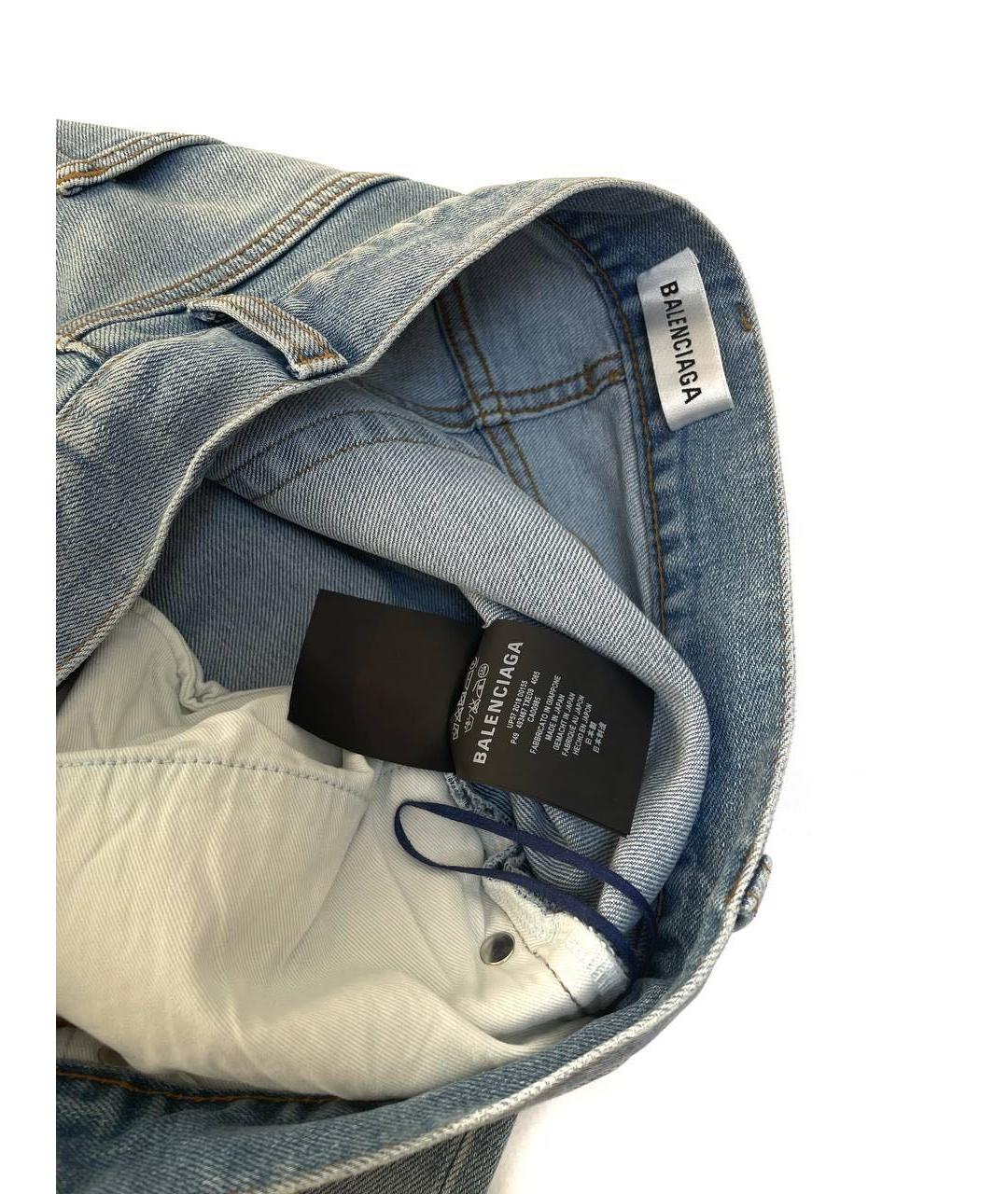 BALENCIAGA Синие хлопко-эластановые джинсы слим, фото 5