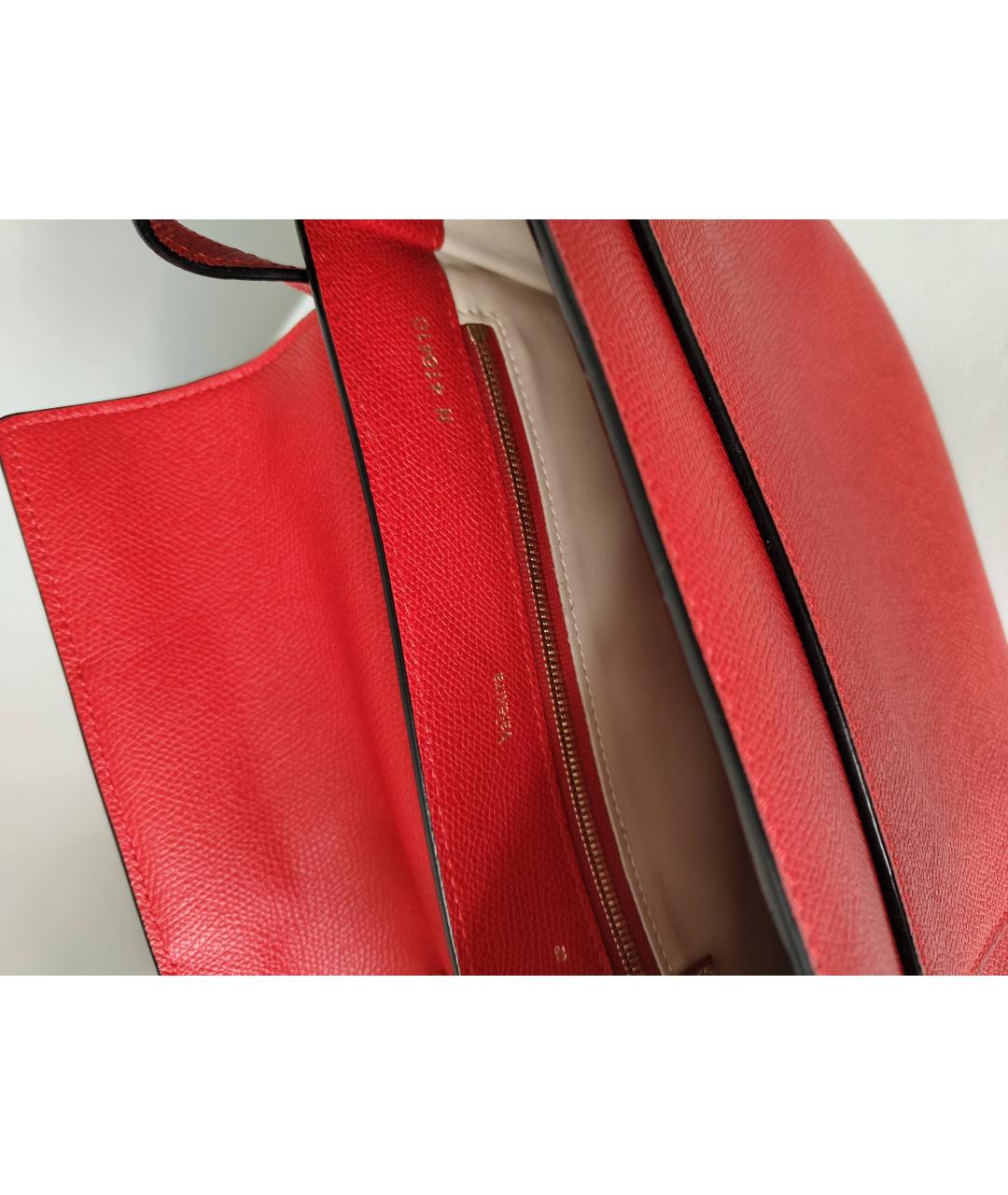 VALEXTRA Красная кожаная сумка через плечо, фото 2