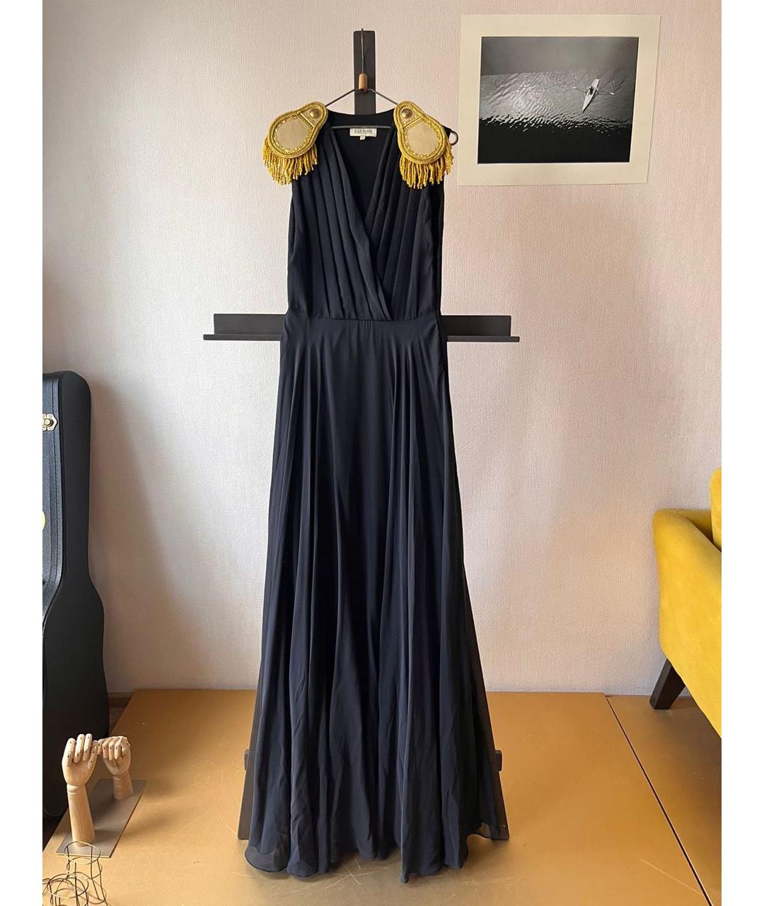 A LA RUSSE Черное шелковое повседневное платье, фото 8