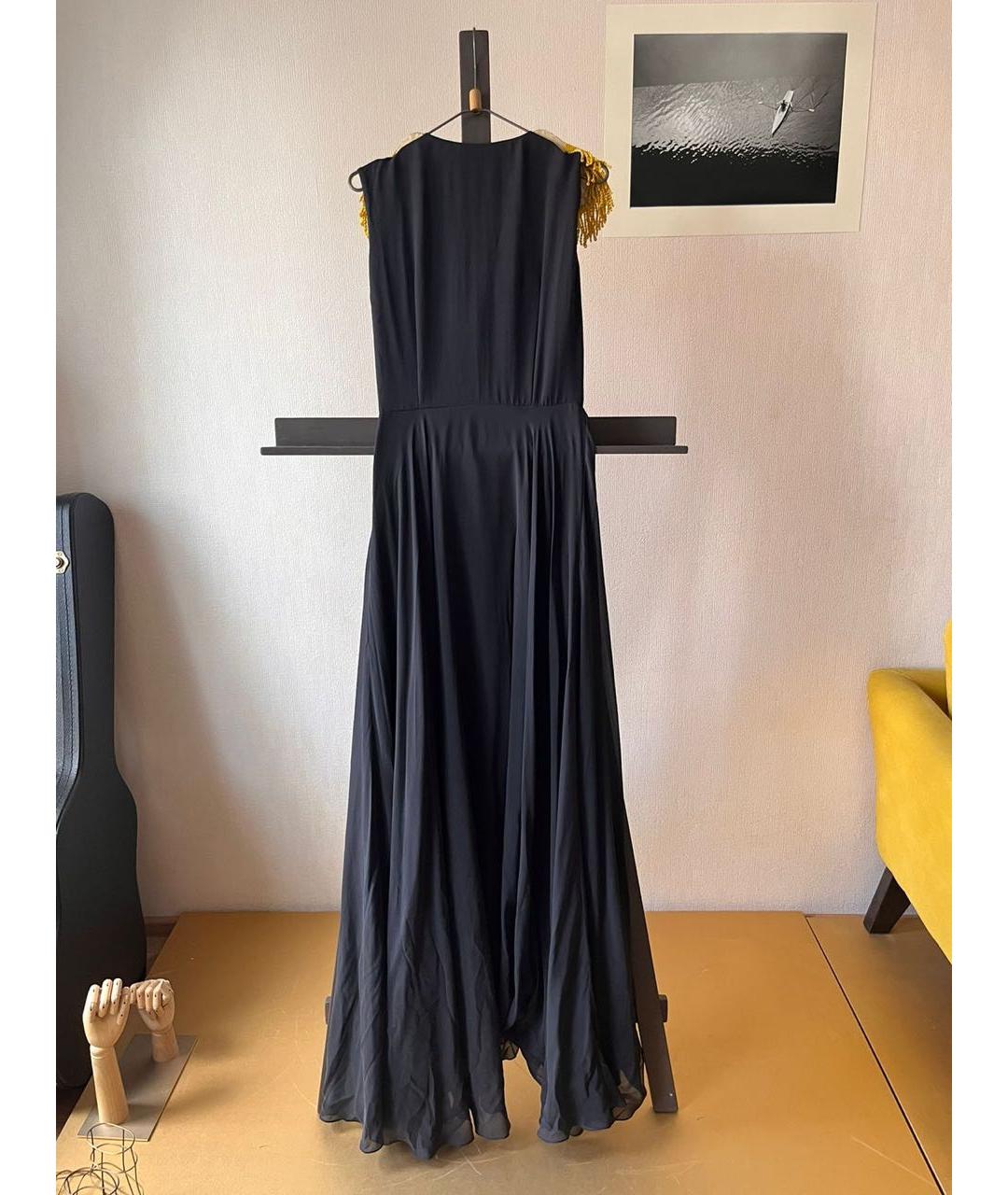 A LA RUSSE Черное шелковое повседневное платье, фото 2