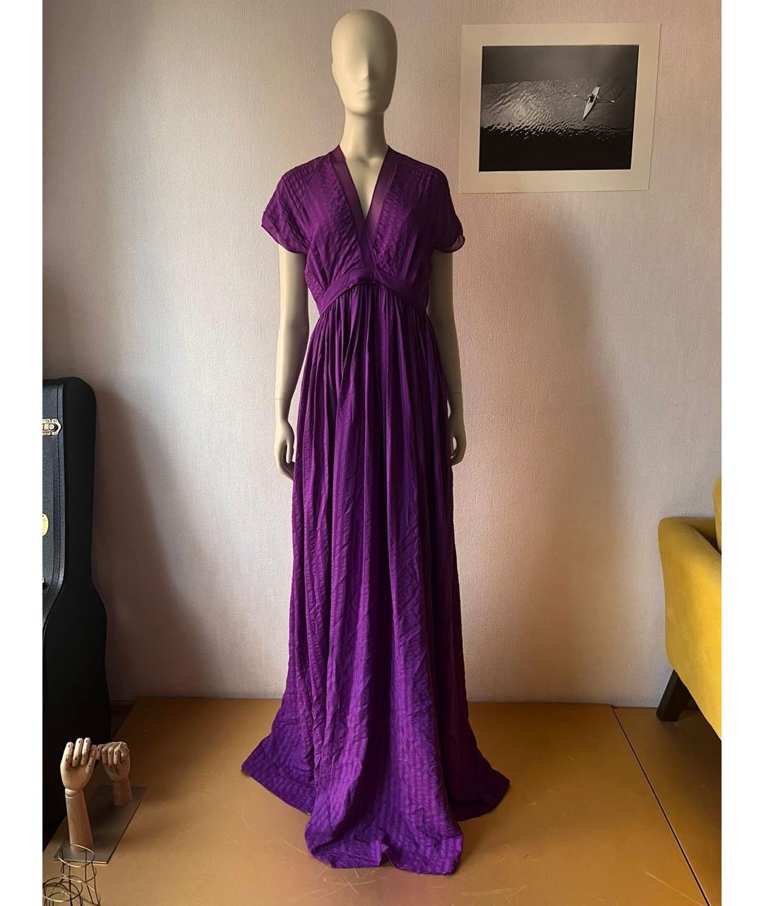 BALENCIAGA Фиолетовое шелковое вечернее платье, фото 7