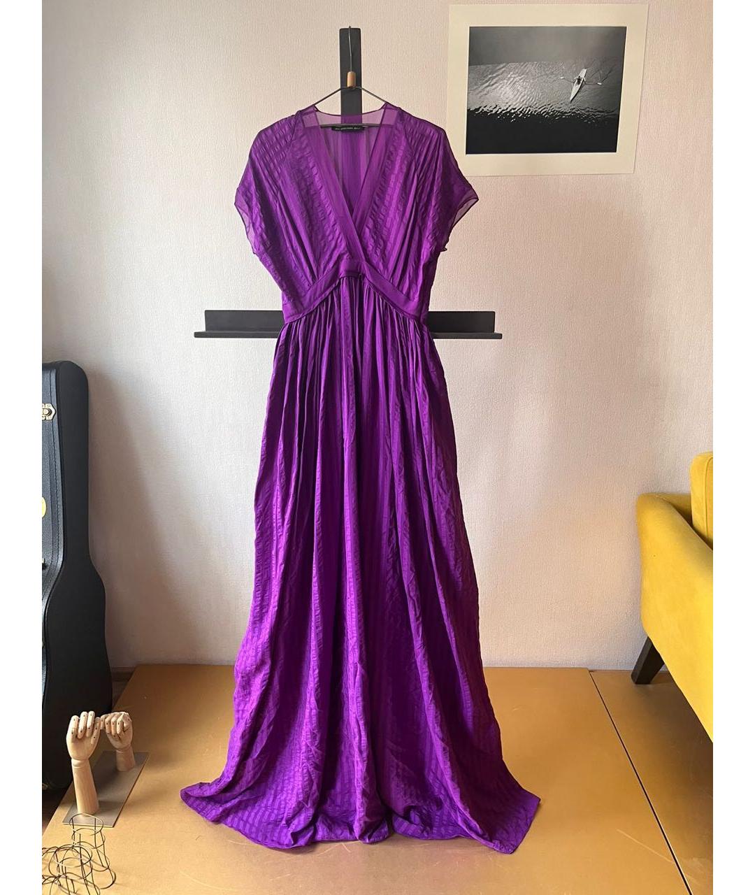 BALENCIAGA Фиолетовое шелковое вечернее платье, фото 8