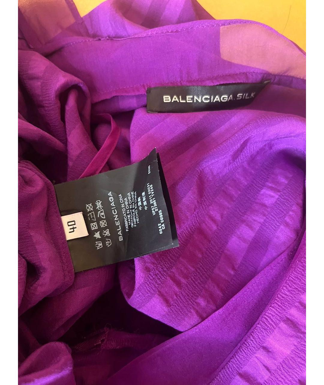 BALENCIAGA Фиолетовое шелковое вечернее платье, фото 4