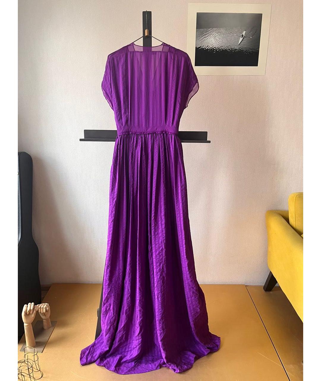 BALENCIAGA Фиолетовое шелковое вечернее платье, фото 2