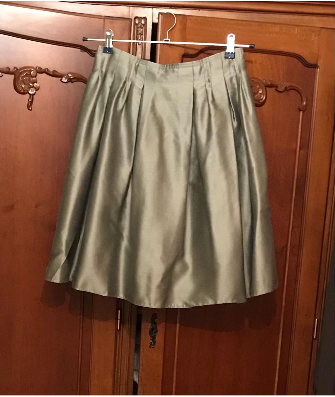 ARMANI COLLEZIONI Серая шелковая юбка миди, фото 7