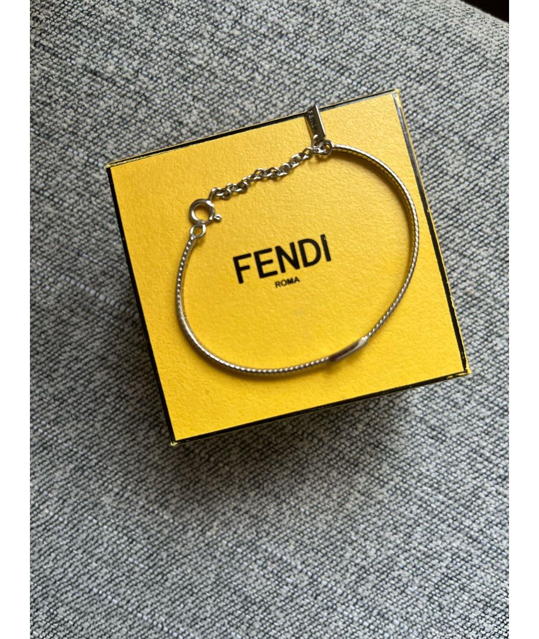 FENDI Серебрянный серебряный браслет, фото 2