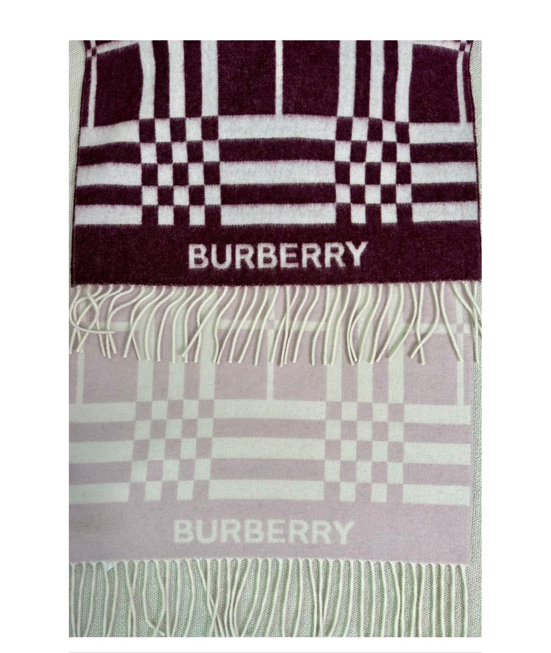 BURBERRY Бордовый кашемировый шарф, фото 2
