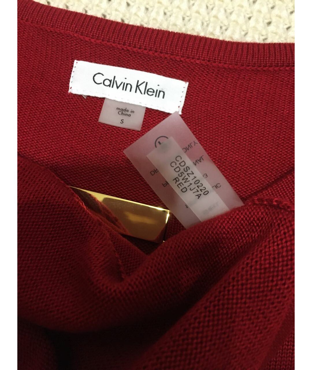 CALVIN KLEIN Бордовое платье, фото 7