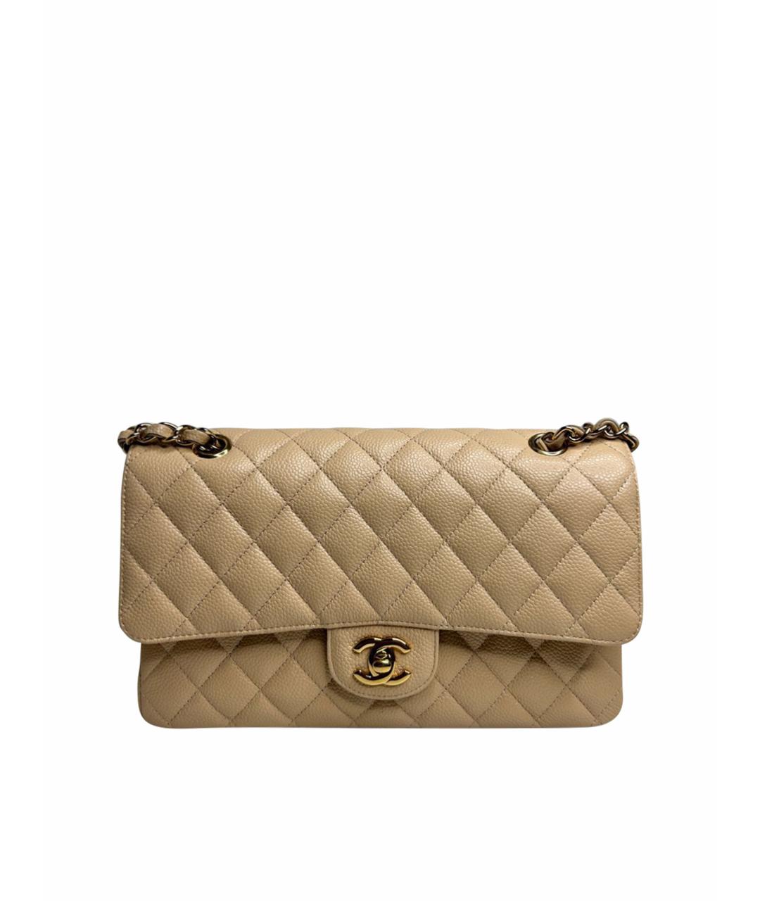 CHANEL Бежевая кожаная сумка через плечо, фото 1