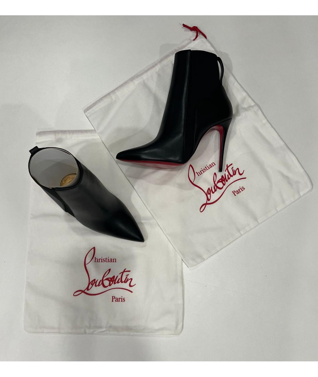 CHRISTIAN LOUBOUTIN Черные кожаные ботильоны, фото 4