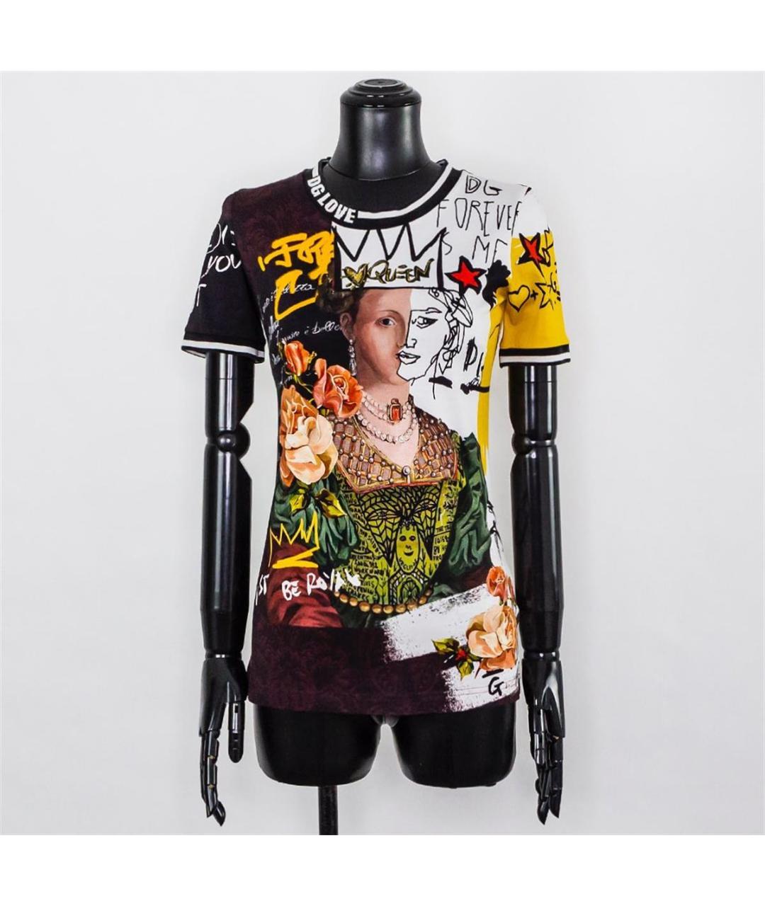 DOLCE&GABBANA Черная хлопковая футболка, фото 4