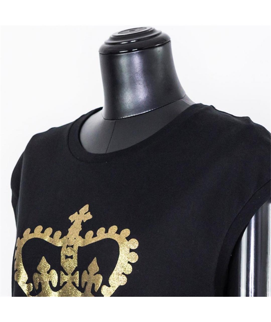 DOLCE&GABBANA Черная хлопковая футболка, фото 2