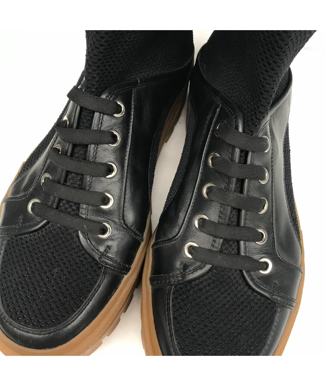 FENDI Черные текстильные высокие кроссовки / кеды, фото 4