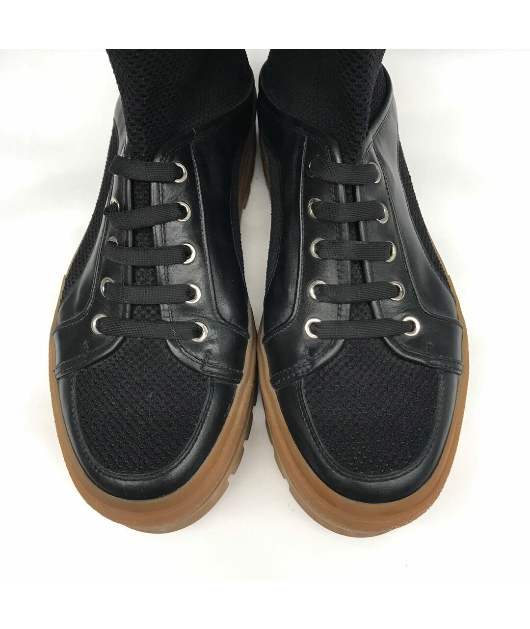 FENDI Черные текстильные высокие кроссовки / кеды, фото 5