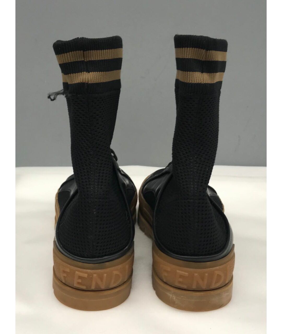 FENDI Черные текстильные высокие кроссовки / кеды, фото 6