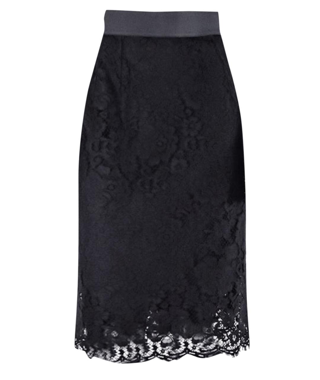 DOLCE&GABBANA Черная хлопковая юбка миди, фото 1