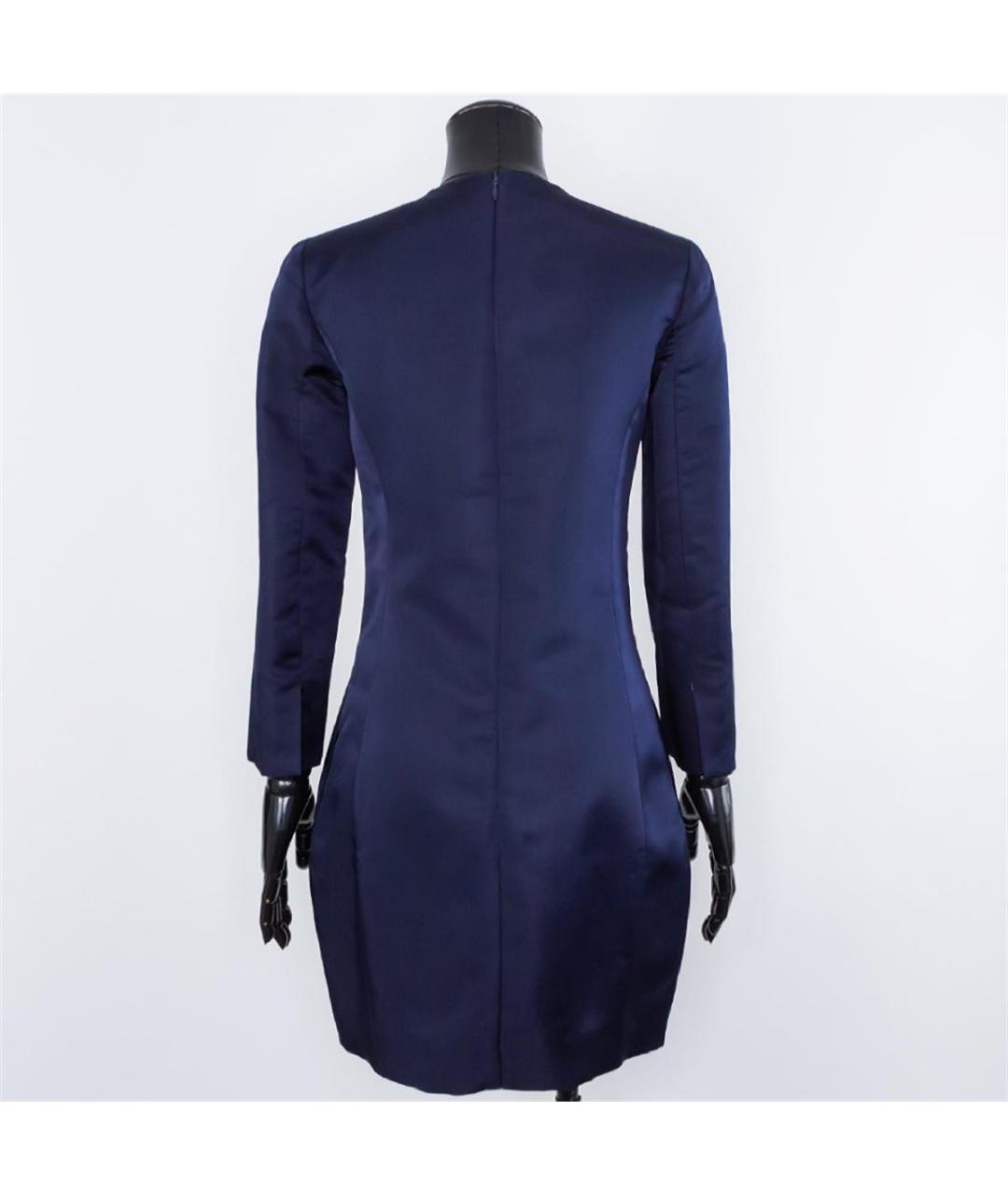 CHRISTIAN DIOR Синее шелковое повседневное платье, фото 3