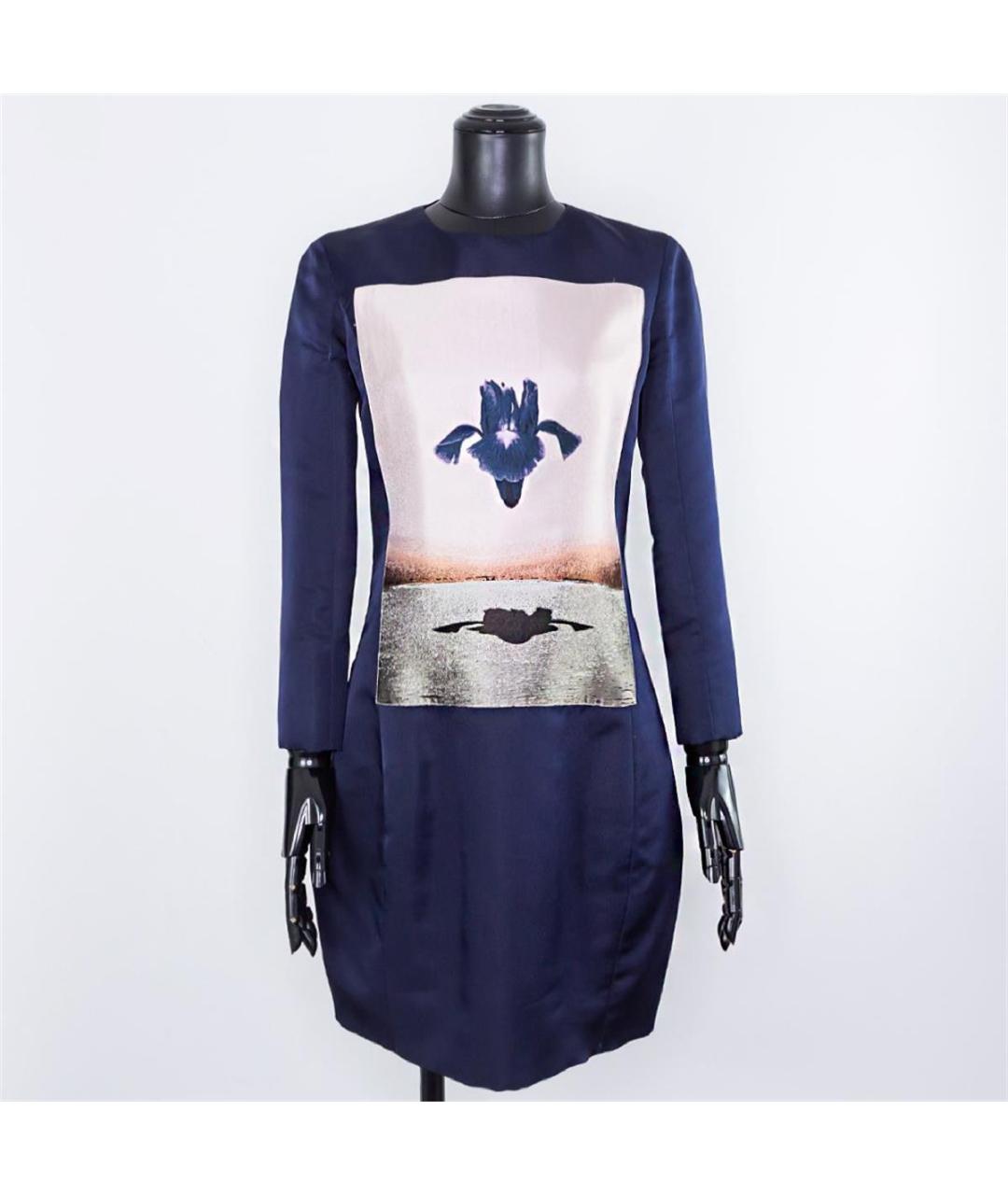 CHRISTIAN DIOR Синее шелковое повседневное платье, фото 4