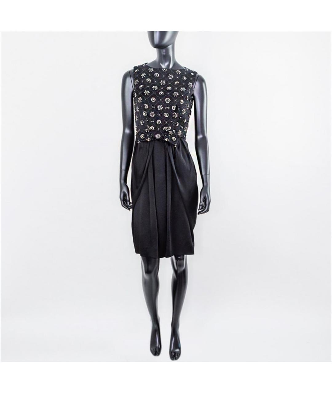 CHRISTIAN DIOR Черное шелковое повседневное платье, фото 4